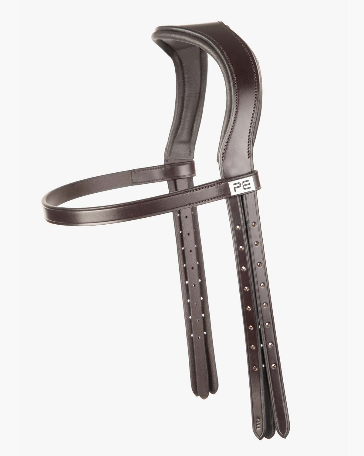 PREMIER EQUINE Anatomical Shaped Headpiece Brown Italian Leather - Horse Tack Equiflair