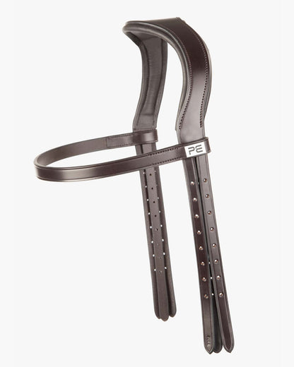 PREMIER EQUINE Anatomical Shaped Headpiece Brown Italian Leather - Horse Tack Equiflair