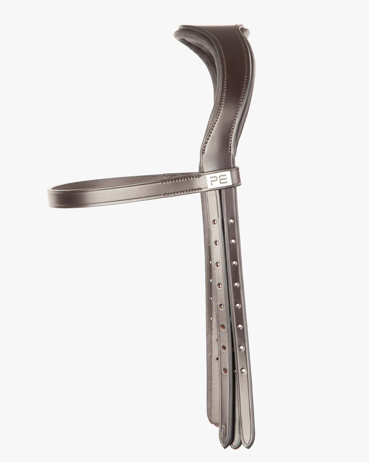 Premier Equine Anatomical Headpiece - Brown Italian Leather Horse Bridle Headstall, Padded Comfort, Equiflair