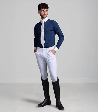 PREMIER EQUINE Andate Men's Long Sleeve Show Shirt Navy | Equestrian Riding Apparel