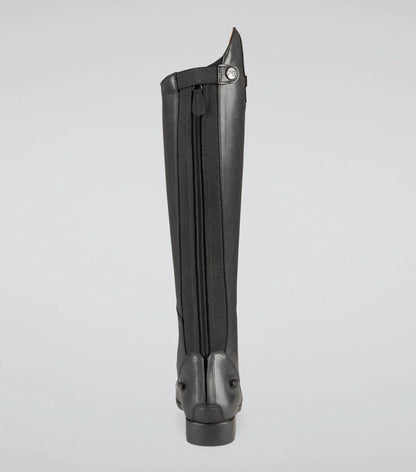Premier Equine Anima Ladies Synthetic Field Riding Boot Black - Back view, zipper detail