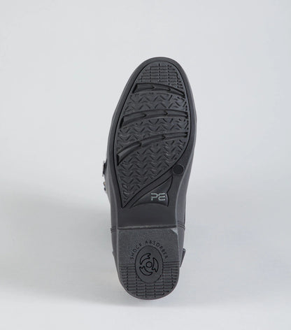 Premier Equine Junior Riding Boot Sole - Black synthetic field boot with shock absorber.
