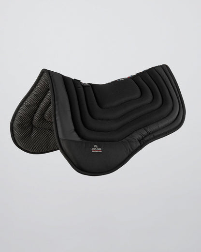 Black Premier Equine Anti-Slip Airflow Shockproof Saddle Pad for Horse Racing & Training | Equestrian Comfort & Protection