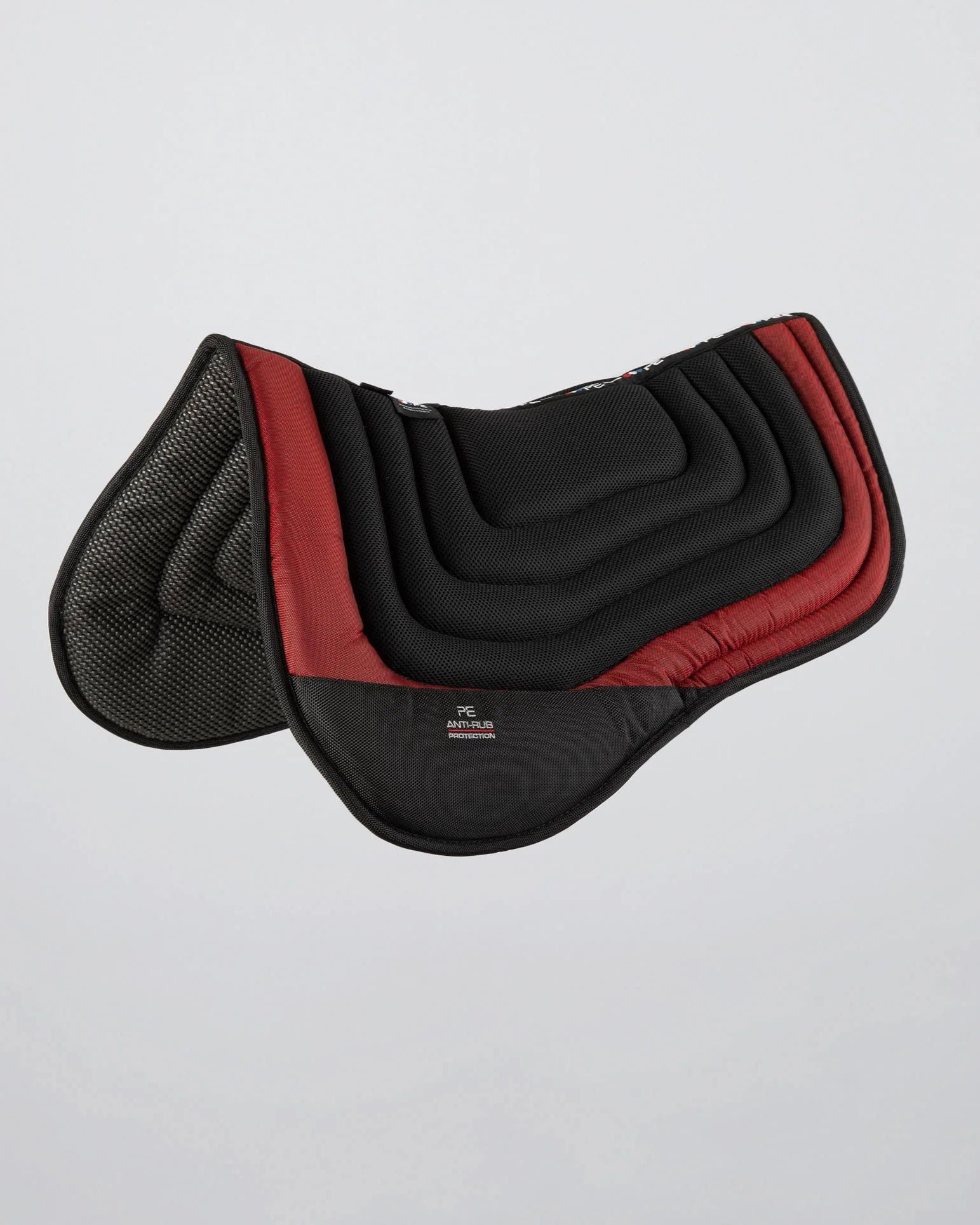Premier Equine Anti-Slip Airflow Shockproof Racing/ Training Saddle Pad Black/Red