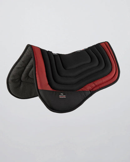 Premier Equine Anti-Slip Airflow Shockproof Racing/Training Saddle Pad - Black/Red for Horse Comfort & Protection