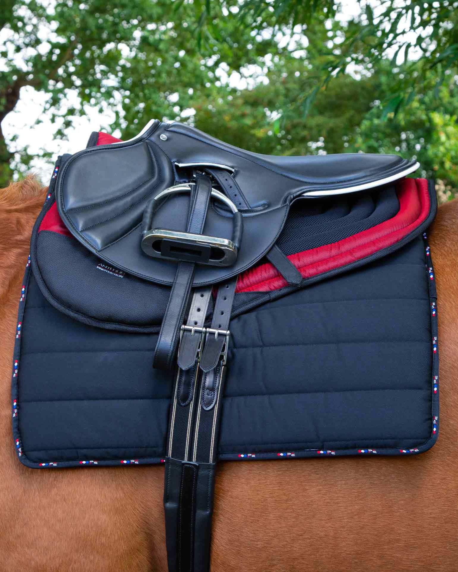 Premier Equine Anti-Slip Airflow Shockproof Racing/ Training Saddle Pad Black/Red