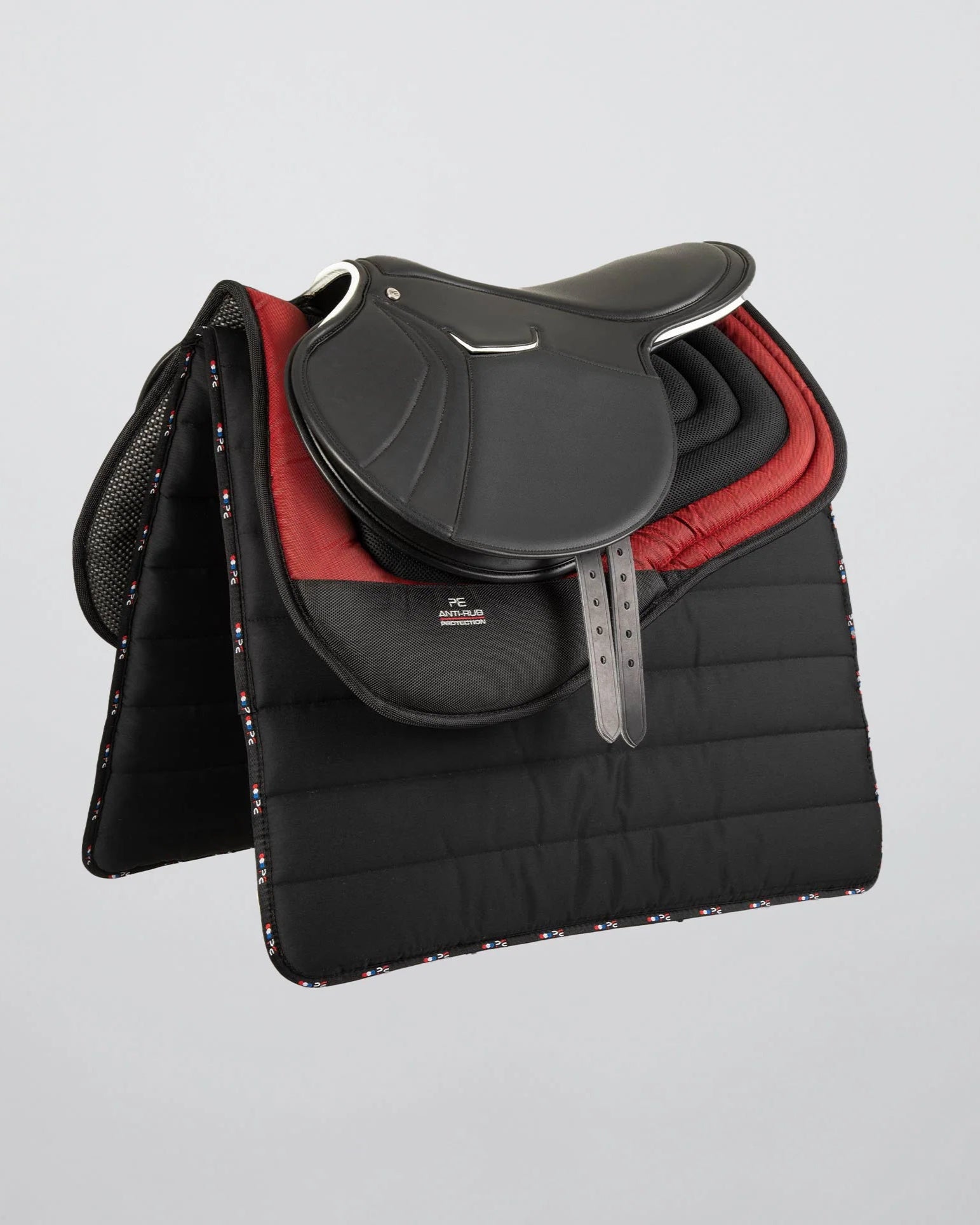Premier Equine Anti-Slip Airflow Shockproof Racing/ Training Saddle Pad Black/Red