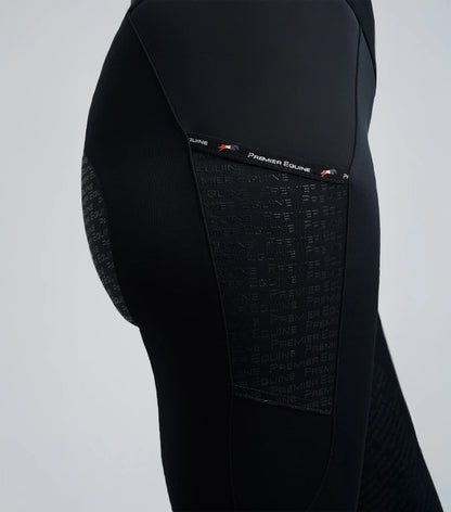 Premier Equine Aporia Black Riding Tights | Equestrian Apparel | Comfortable and Stylish Horse Riding Leggings