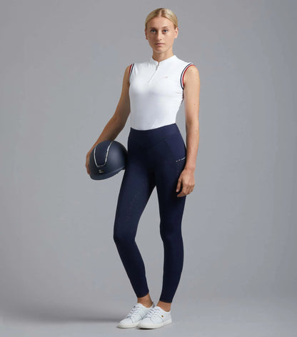 Premier Equine Aporia Ladies Riding Tights in Glenmore Navy - Equestrian Apparel, Rider Fashion, Technical Riding Pants