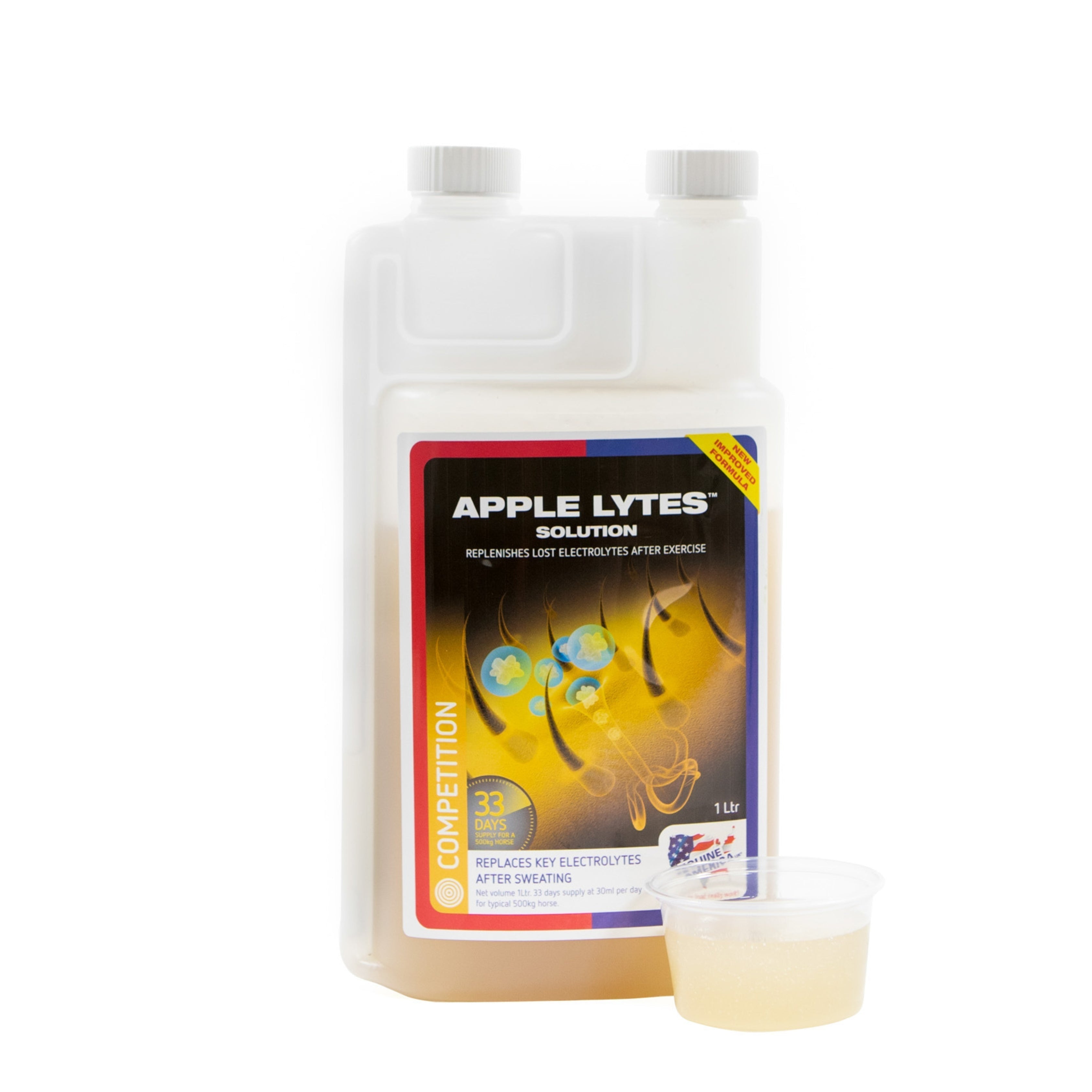 Equine America Apple Lytes Solution: Electrolyte Supplement for Horse Post-Exercise Recovery