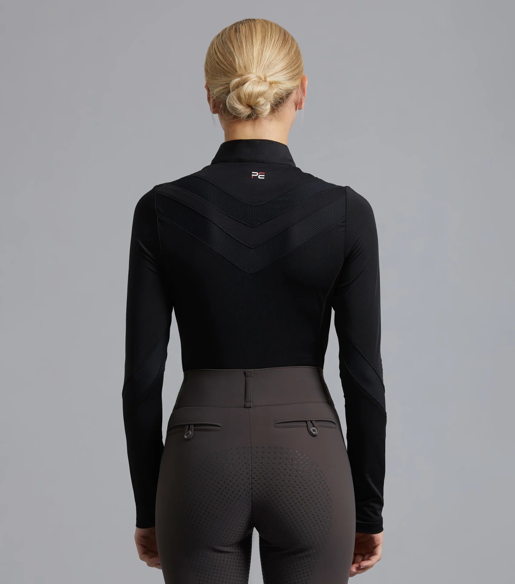 Premier Equine Arclos Ladies Black Technical Long Sleeve Riding Top | Equestrian Apparel