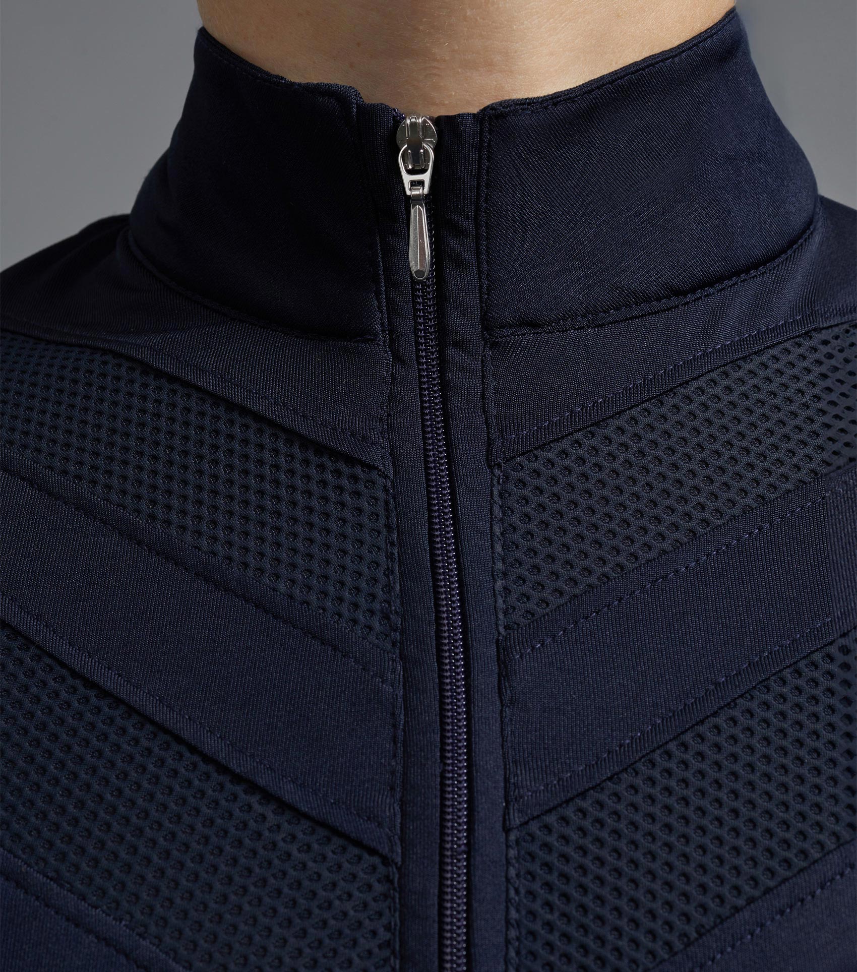 PREMIER EQUINE ARCLOS Navy Ladies Riding Top - Long Sleeve, Technical, Breathable.