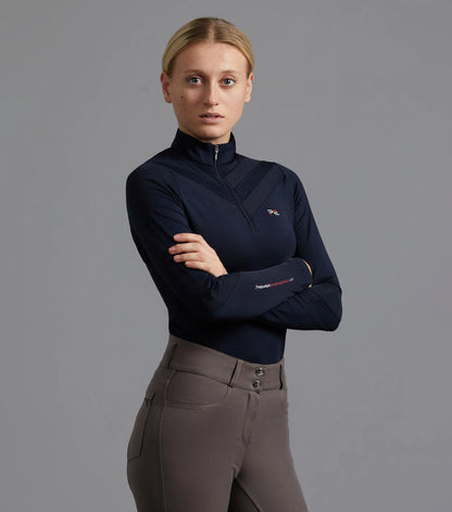 Premier Equine Arclos Ladies Technical Equestrian Riding Top - Navy | Equiflair