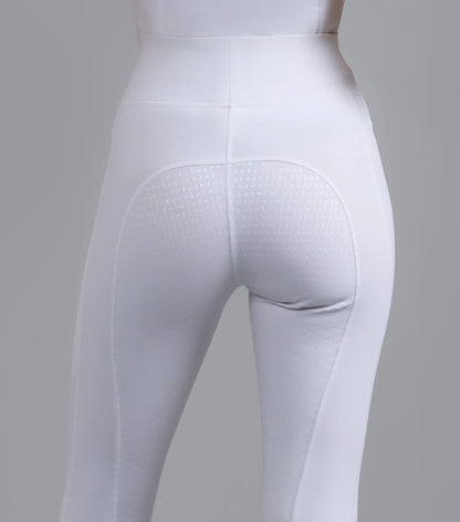 White Premier Equine Aresso Riding Tights - Ladies Full Seat Gel Equestrian Apparel