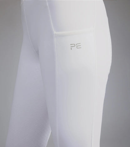 Premier Equine Aresso Ladies White Full Seat Gel Riding Tights - Equestrian Apparel