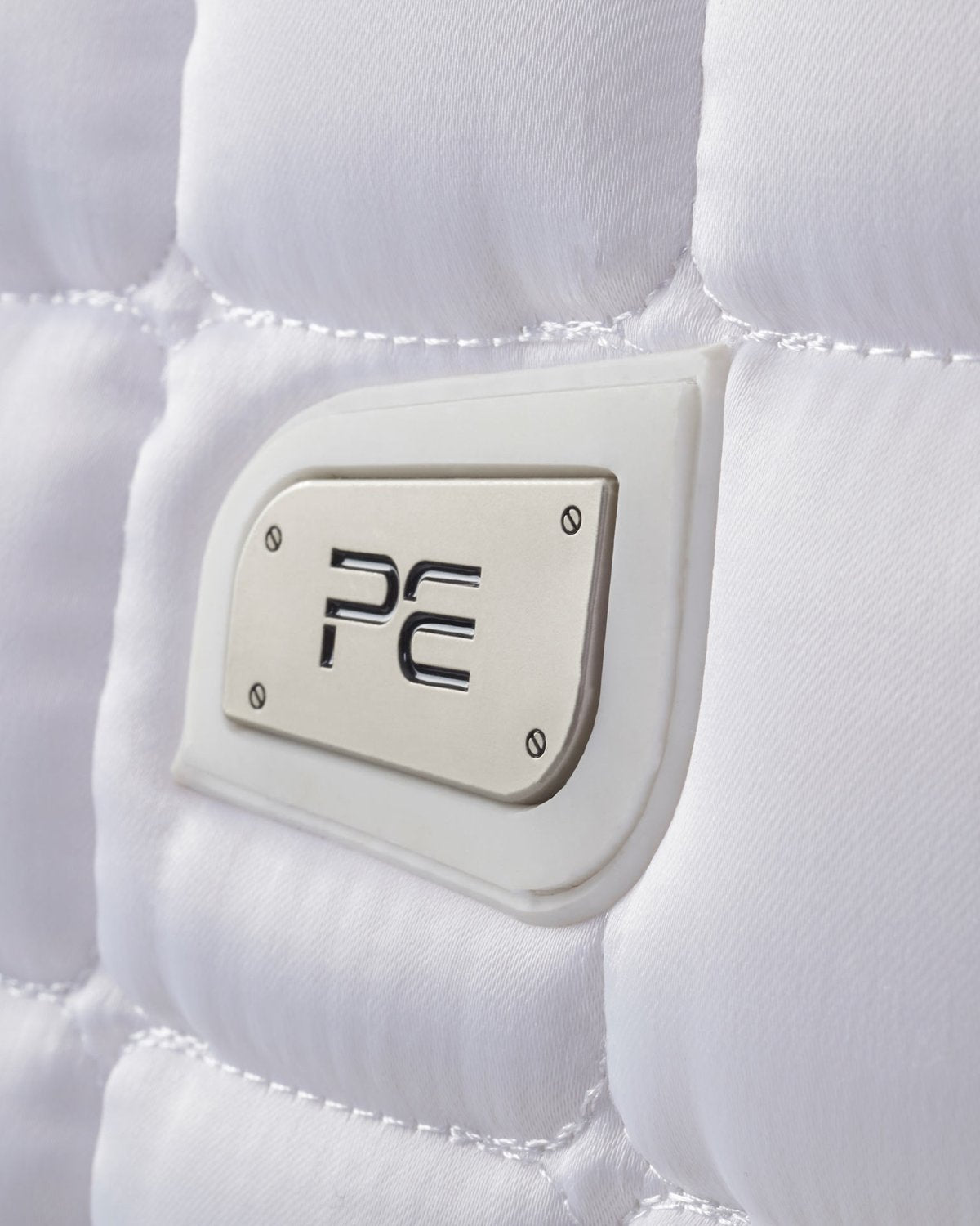 Premier Equine Armada Dressage Saddle Pad White | Equiflair | Luxe Quilted Satin, Anti-Slip, High Wither