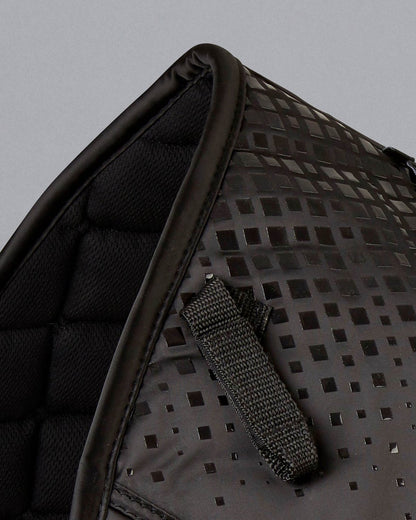 PREMIER EQUINE Armada Black Saddle Pad: Close Contact, GP/Jump, Anti-Slip, Wicking, Quilted. Equestrian Riding Gear