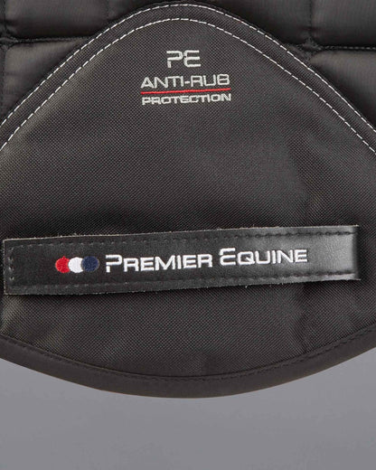 Premier Equine Armada Black GP/Jump Saddle Pad Detail: Anti-Rub, Premier Equine Logo