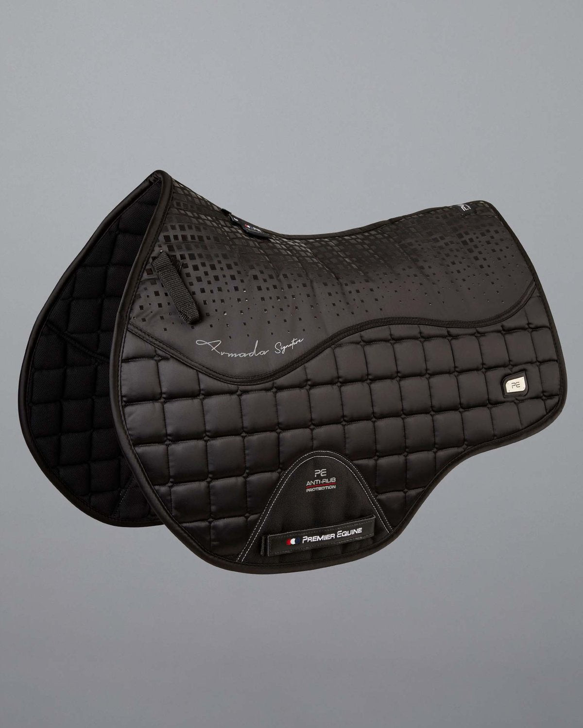 Premier Equine Armada Black GP/Jump Saddle Pad: Close Contact, Anti-Slip, Quilted Design for Equestrian Horse Riding