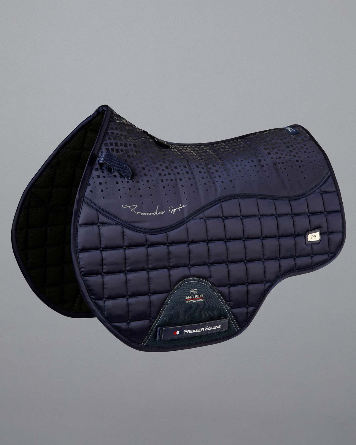 Premier Equine Armada Close Contact GP/Jump Saddle Pad Navy - Quilted, Anti-Slip, High Wither, Tech Grip