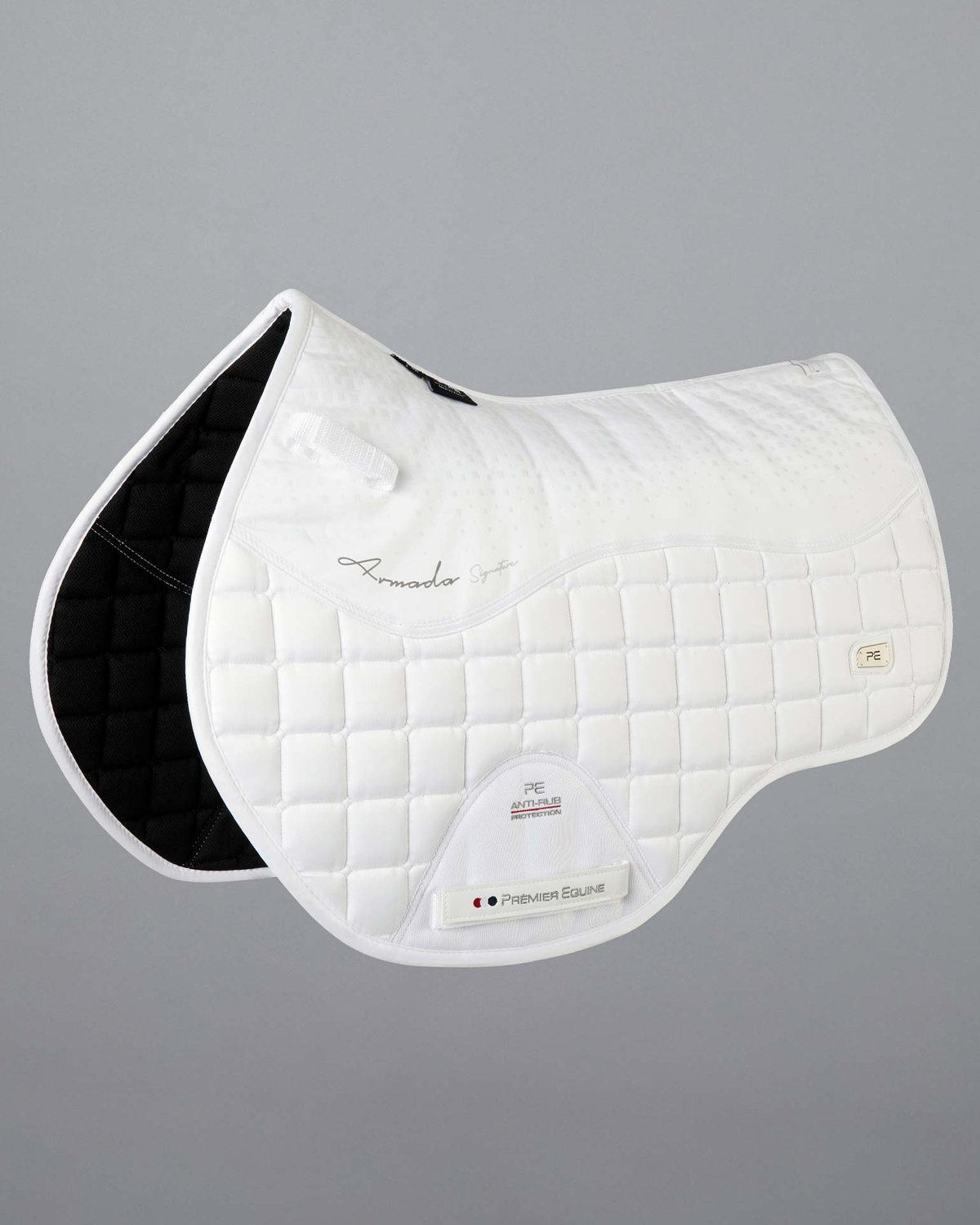 PREMIER EQUINE ARMADA White GP/Jump Saddle Pad: Anti-Slip, Air Tech Mesh, Premium Quality. Shop now!