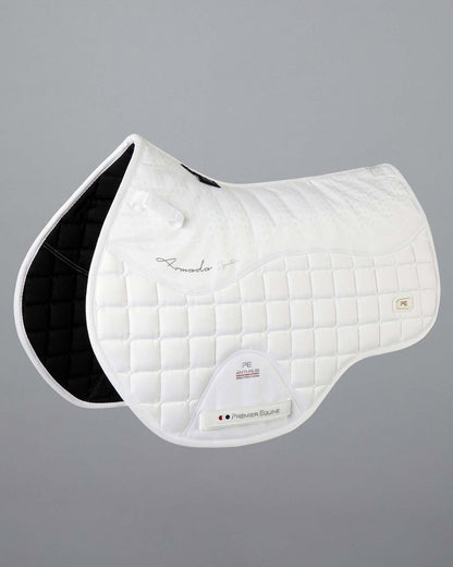 PREMIER EQUINE ARMADA White GP/Jump Saddle Pad: Anti-Slip, Air Tech Mesh, Premium Quality. Shop now!
