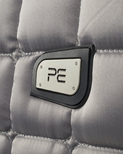 Premier Equine Grey Close Contact Dressage Saddle Pad with PE Logo