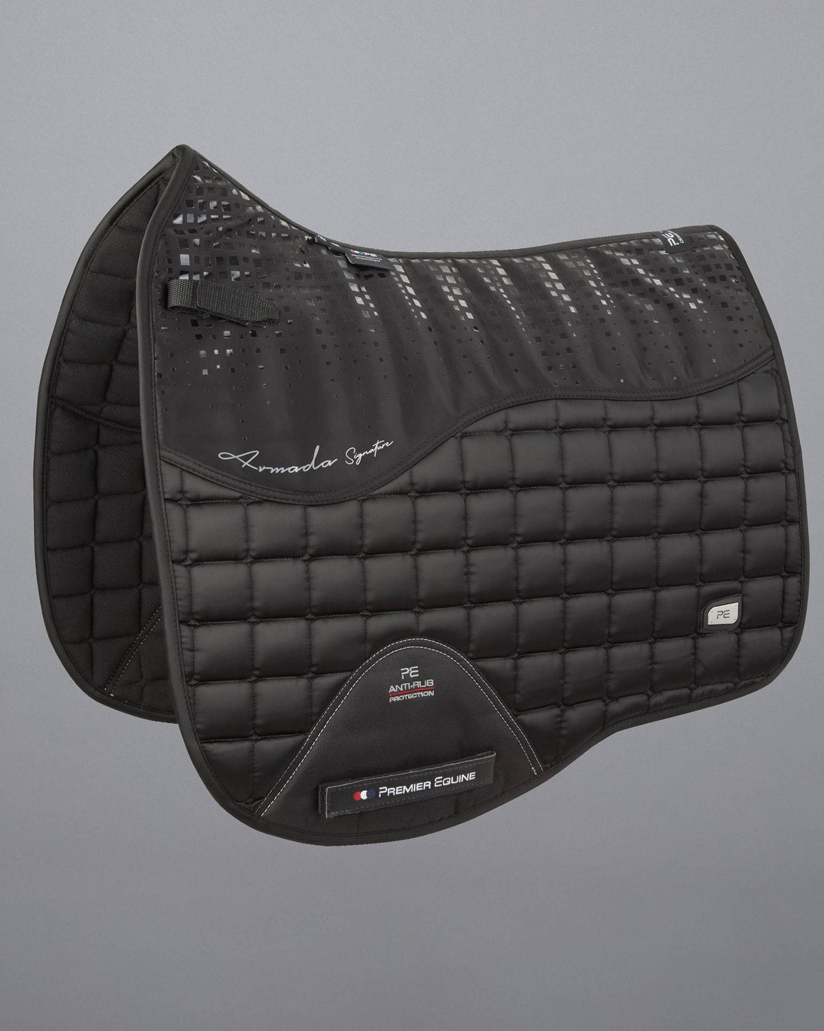 Premier Equine Armada Black Close Contact Dressage Saddle Pad Square - Equestrian Tack