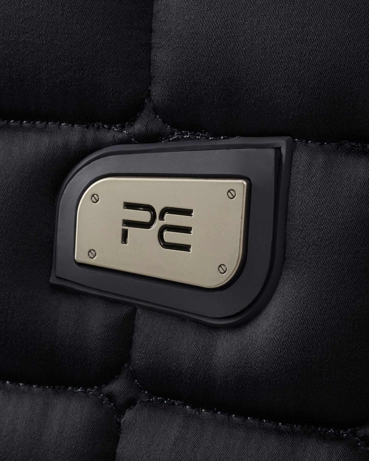 Premier Equine Armada Dressage Saddle Pad - Black Quilted Design with PE Brooch