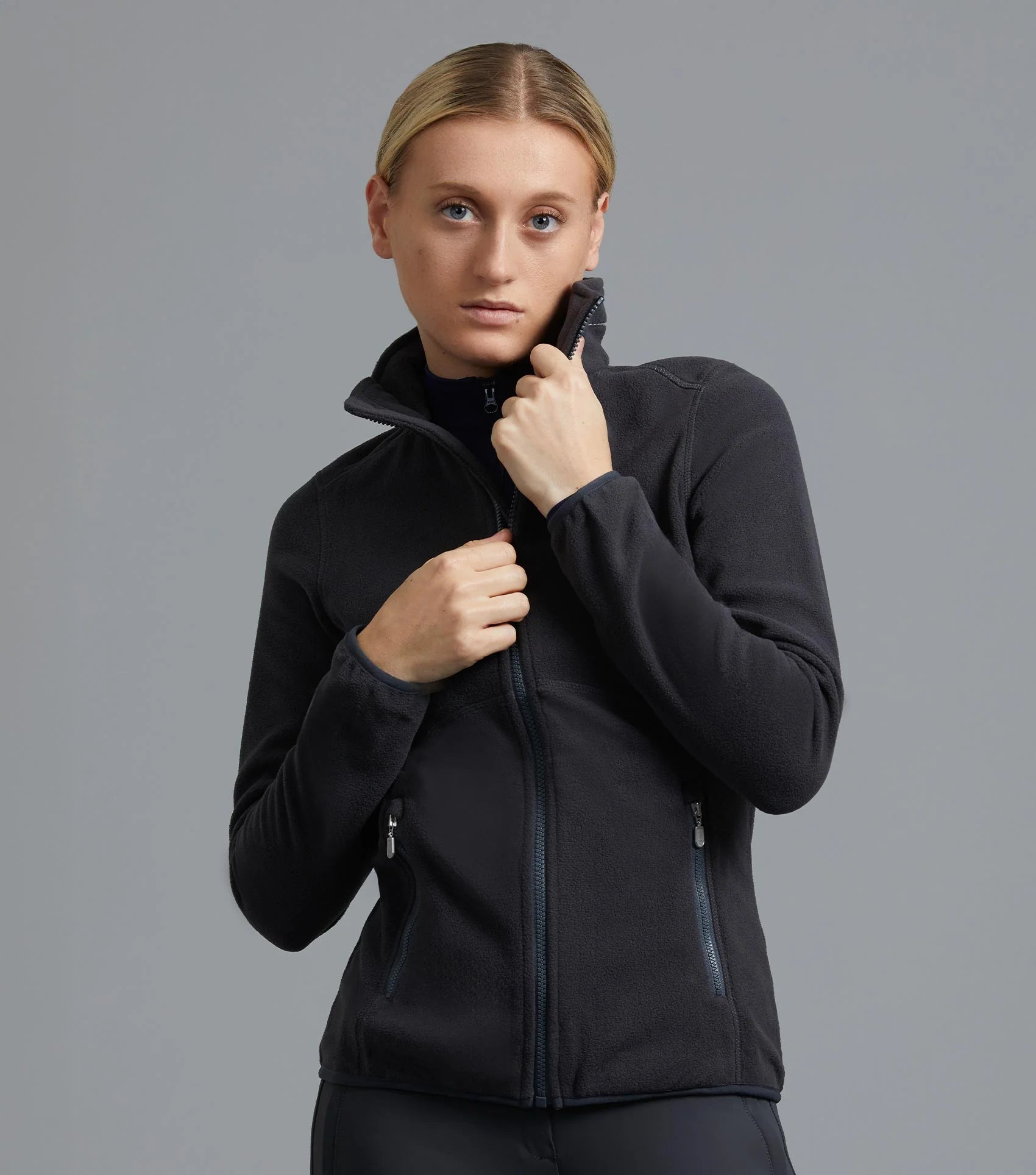 PREMIER EQUINE Ascendo Grey Microfleece Riding Top - Equestrian Jacket