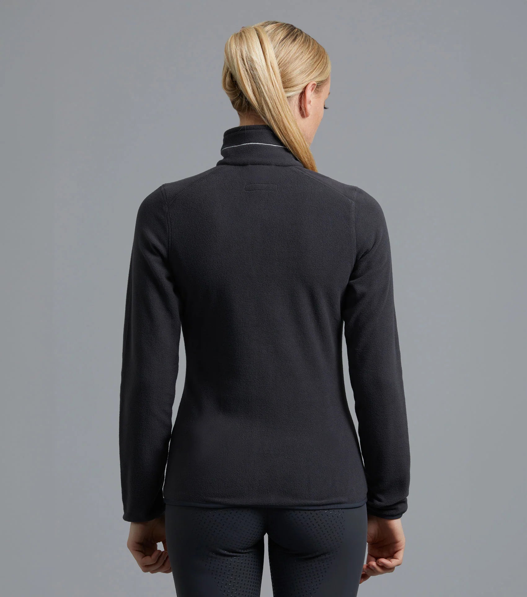 Premier Equine Ascendo Grey Microfleece Riding Top - Equestrian Long Sleeve Shirt