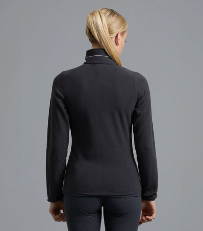 Premier Equine Ascendo Grey Microfleece Riding Top - Equestrian Long Sleeve Shirt
