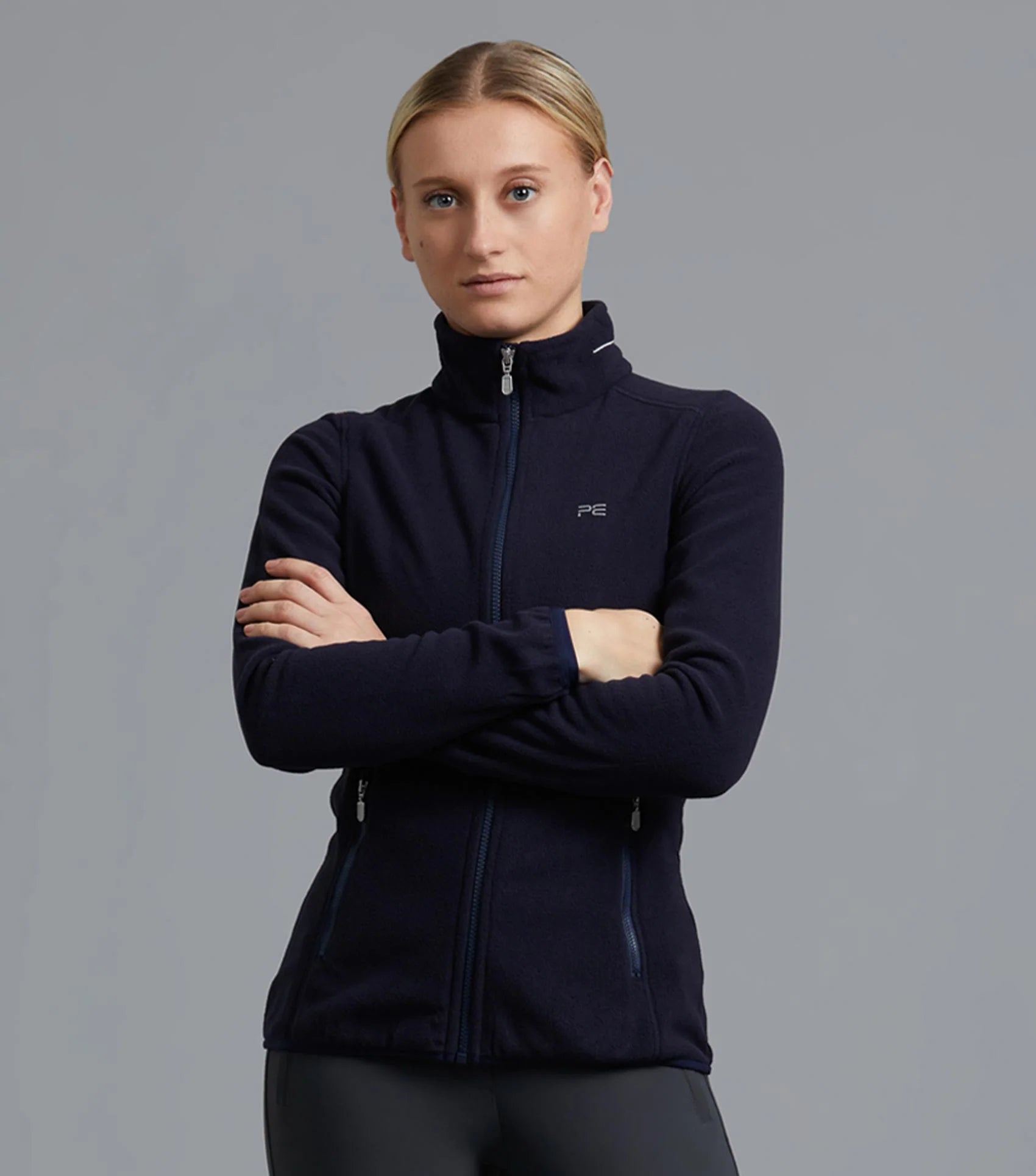Premier Equine Navy Fleece Riding Top for Women | Equestrian Outerwear