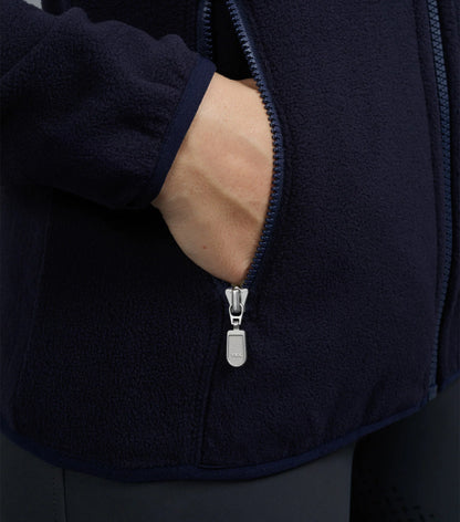 PREMIER EQUINE Ascendo Navy Microfleece Riding Top with Zipper Pocket - Equestrian Apparel