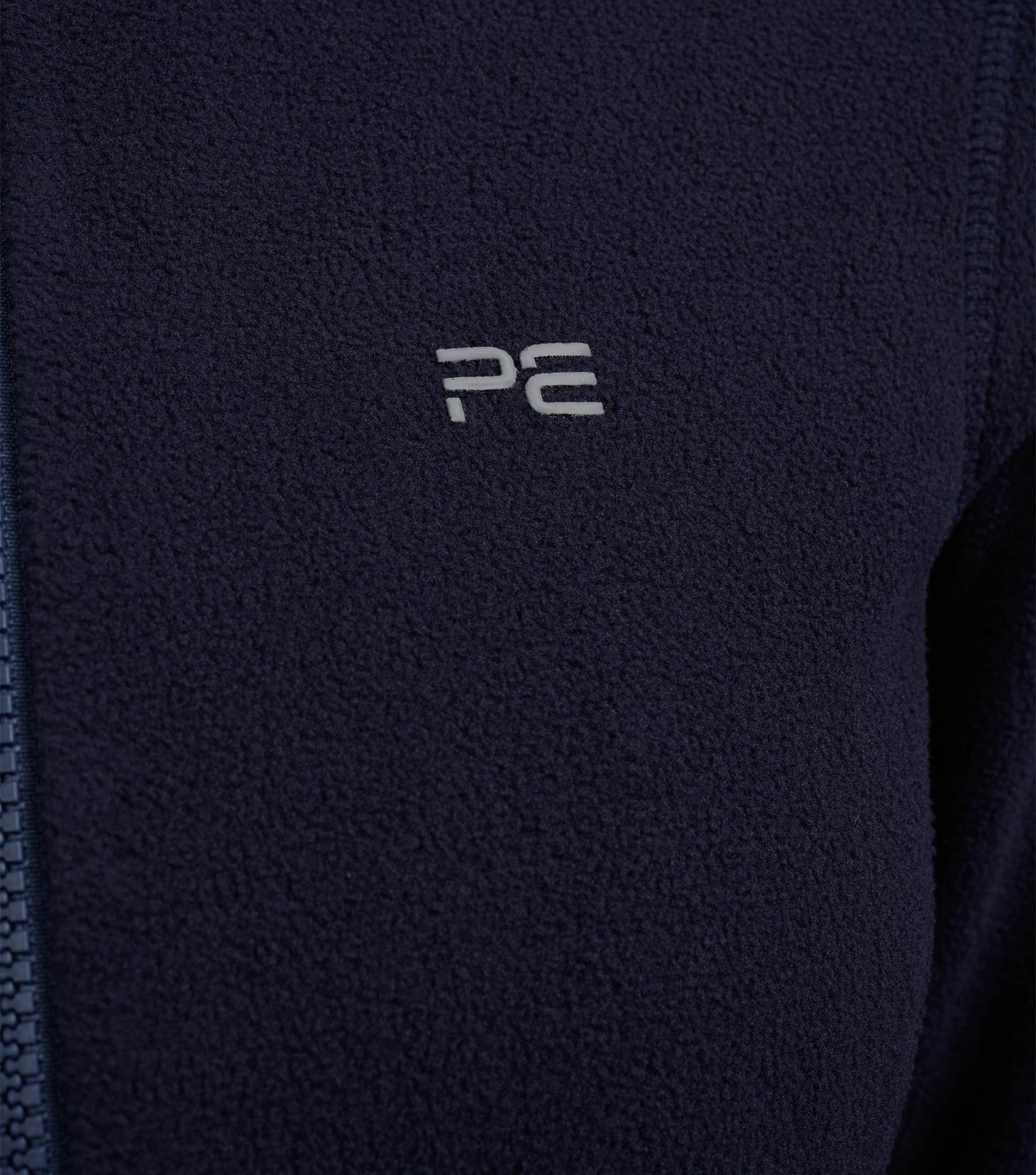 Premier Equine Ascendo Navy Microfleece Riding Top with PE Logo - Breathable Equestrian Fleece Jacket