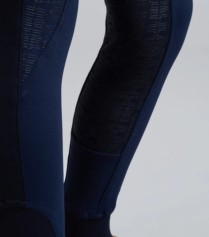 Premier Equine Astrid Girls Navy Full Seat Gel Riding Tights - Equestrian Apparel