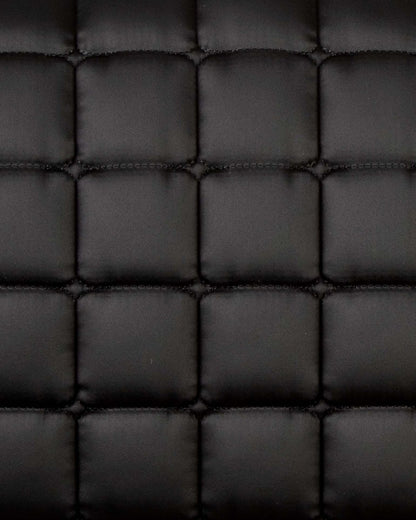 Black Quilted Dressage Saddle Pad: Satin & Wool Design, Premium Equine Gear