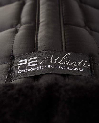 Premier Equine Atlantis Black Satin Wool Dressage Saddle Pad - Equiflair