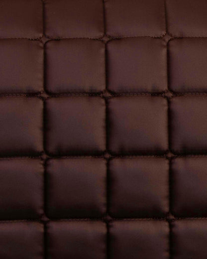 Brown Satin Wool Dressage Saddle Pad | Equine Close Contact Quilted Pad