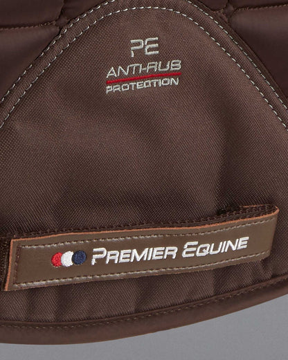 Premier Equine brown dressage saddle pad with Merino wool lining