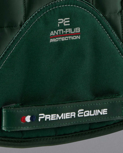 Premier Equine Atlantis CC Satin Wool Dressage Saddle Pad - Olive/Black: Anti-Rub Protection, Merino Wool Lined.
