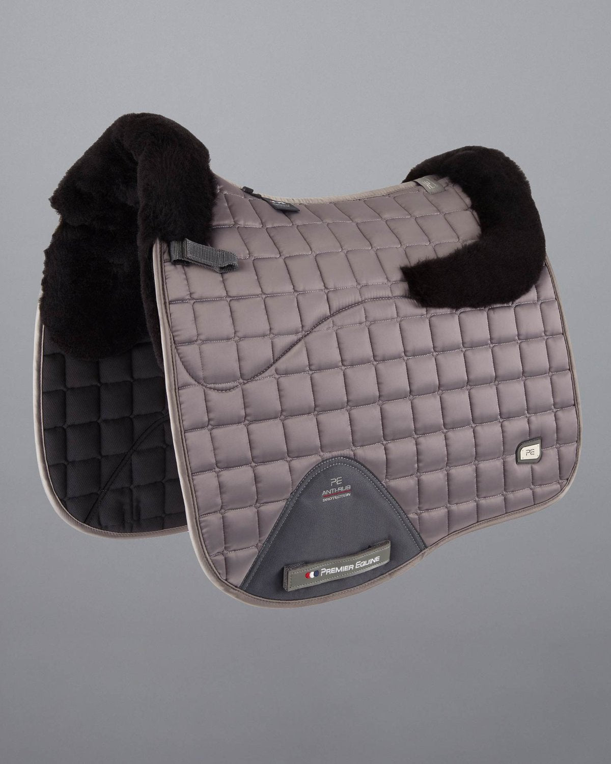 Premier Equine Atlantis Grey Wool Dressage Saddle Pad: Anti-Rub, Comfortable. Close Contact