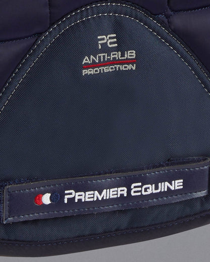 Premier Equine Atlantis Navy Dressage Saddle Pad - Anti-Rub Wool Lined, High Wither Design, Square Quilted, Close Contact Comfort