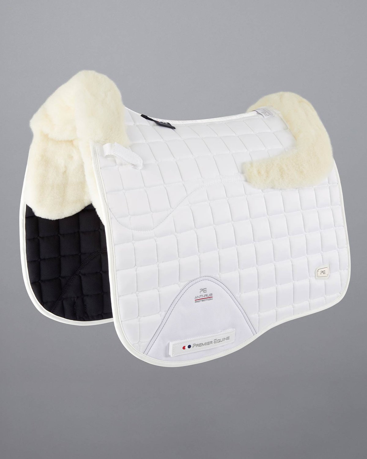 Premier Equine Atlantis White Wool Dressage Saddle Pad | Quilted, Anti-Rub, High Wither Design