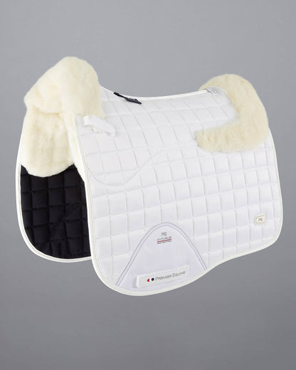 Premier Equine Atlantis White Wool Dressage Saddle Pad | Quilted, Anti-Rub, High Wither Design