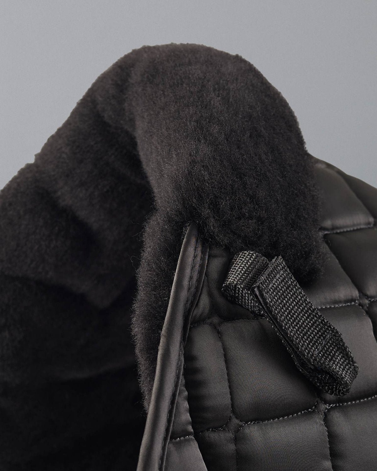 Premier Equine Black Satin Wool GP/Jump Saddle Pad Detail - Equiflair