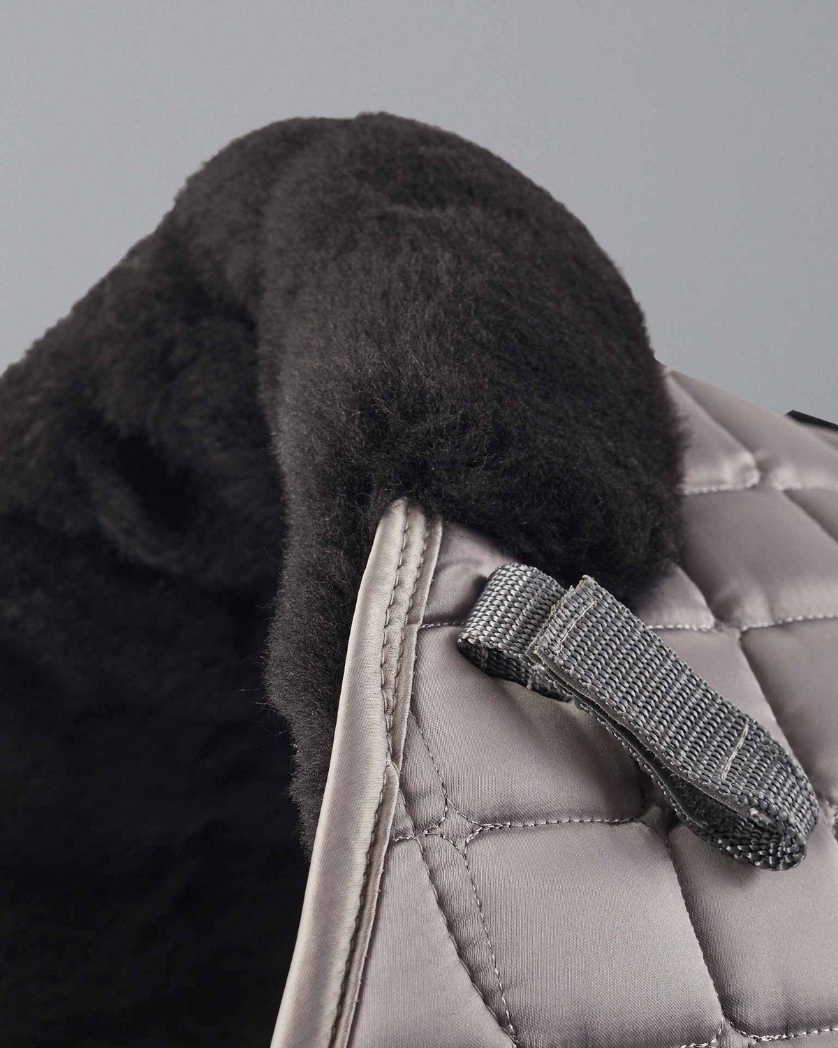 PREMIER EQUINE Atlantis Grey Saddle Pad - GP/Jump, Black Merino Wool Half Lining, Quilted Satin, D Loop Strap, Shock Absorbing, Moisture Wicking