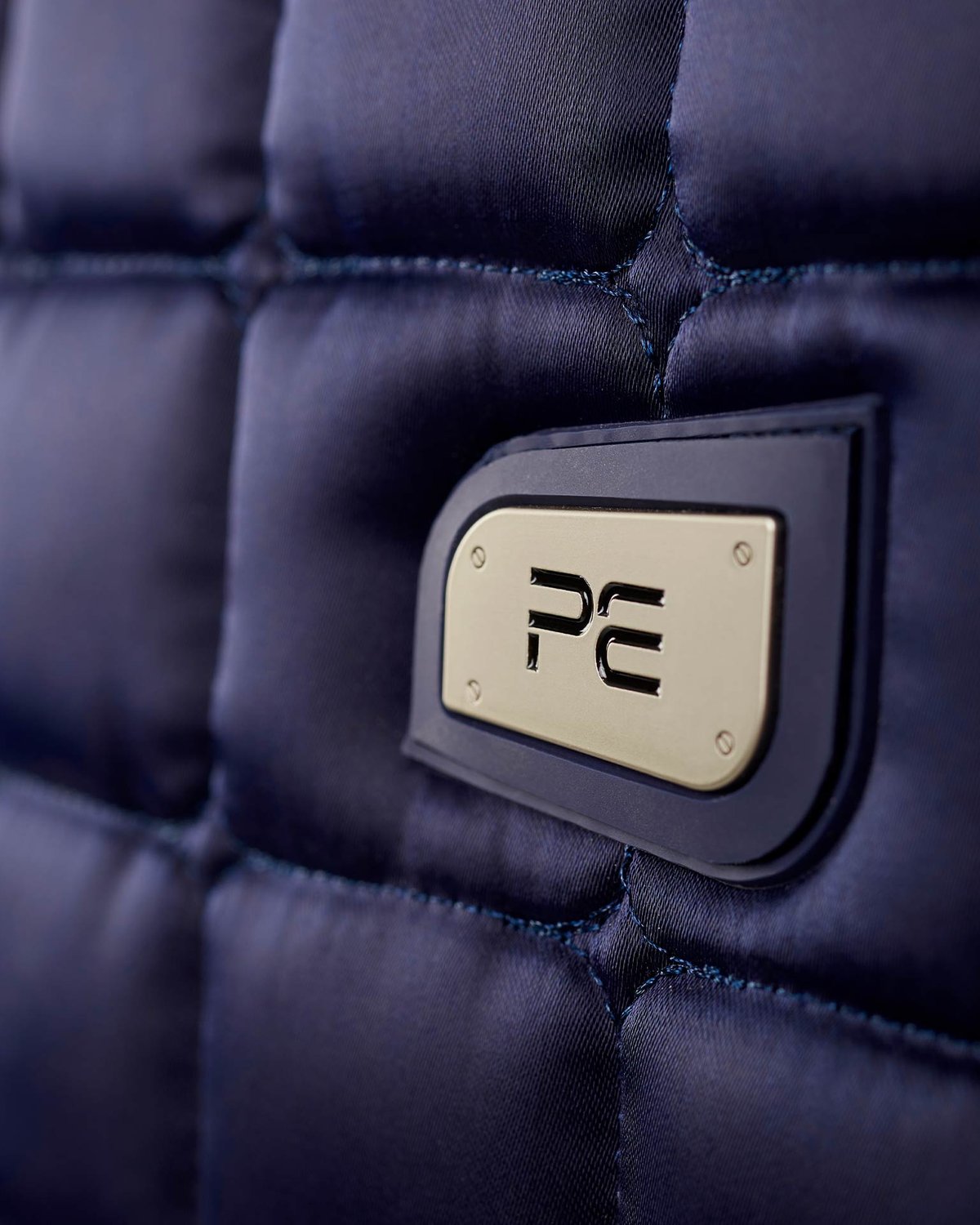 Premier Equine Navy Satin Wool GP/Jump Saddle Pad - Luxury Equestrian Pad