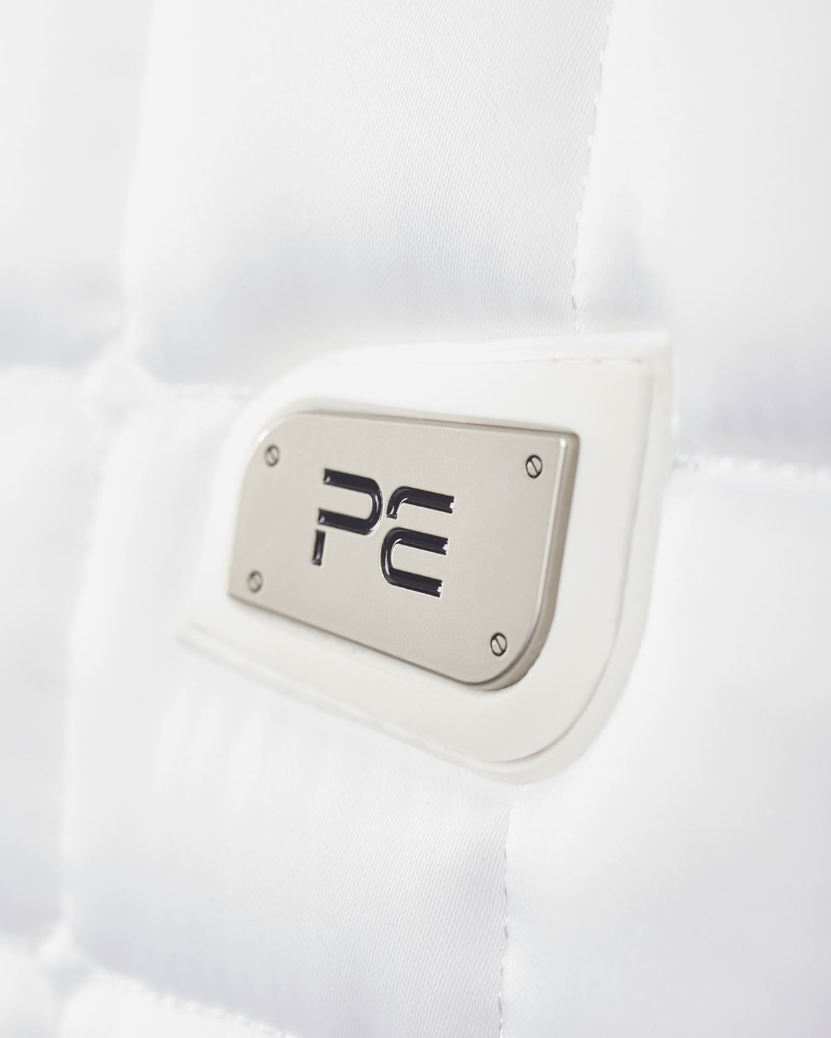 Premier Equine Atlantis White Satin Wool GP/Jump Saddle Pad - Close Contact, High Wither Design, AirTech Mesh Lining