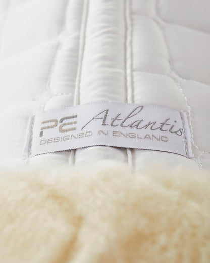 Premier Equine Atlantis Saddle Pad - White & Natural Wool - GP/Jump Square - Designed in England